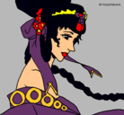 Dibujo Princesa china pintado por bala