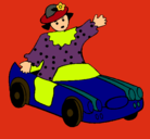 Dibujo Muñeca en coche descapotable pintado por juanpipe