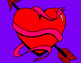 Dibujo Corazón con flecha pintado por sevillana