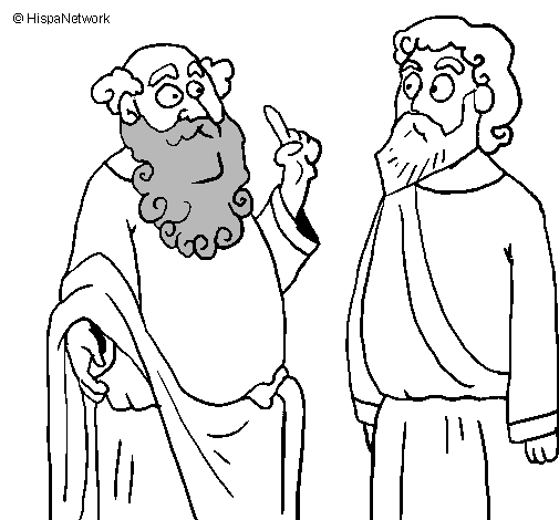 Dibujo Sócrates y Platón pintado por fernandp