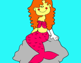 Dibujo Sirena sentada en una roca pintado por emixD