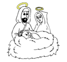 Dibujo Natividad pintado por nacimiento