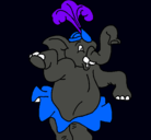 Dibujo Elefante bailando pintado por w2erftg