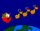 Dibujo Papa Noel repartiendo regalos 3 pintado por cdaw