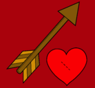 Dibujo Flecha y corazón pintado por alberto