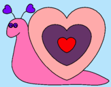 Dibujo Caracol corazón pintado por scarlata