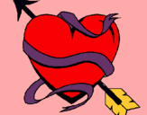 Dibujo Corazón con flecha pintado por toby_