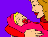 Dibujo Madre con su bebe II pintado por abriiil