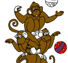 Dibujo Monos haciendo malabares pintado por CANF