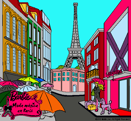 Dibujo Barbie en la Torre Eiffel pintado por lara2002