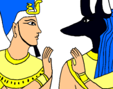 Dibujo Ramsés y Anubis pintado por gaga
