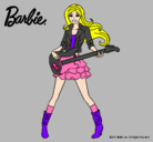 Dibujo Barbie guitarrista pintado por adabella