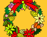 Dibujo Corona de flores navideña pintado por genny