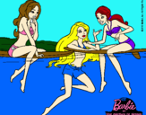 Dibujo Barbie y sus amigas pintado por florangima