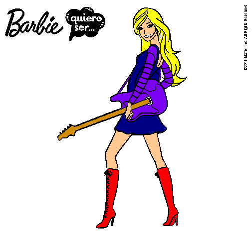 Dibujo Barbie la rockera pintado por celin