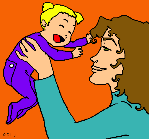Dibujo Madre con su bebe pintado por Sofi_Mia