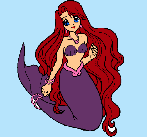 Dibujo Sirenita pintado por princess91