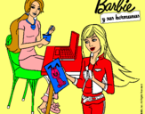 Dibujo Barbie y su hermana merendando pintado por NARA1