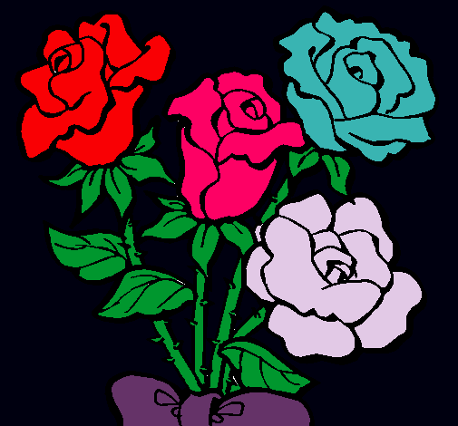 Dibujo Ramo de rosas pintado por amo0ur