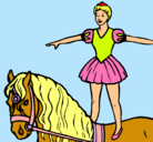 Dibujo Trapecista encima de caballo pintado por 26-07-01