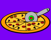Dibujo Pizza pintado por mauri
