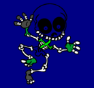 Dibujo Esqueleto contento 2 pintado por mimo