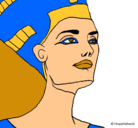 Dibujo Busto de Nefertiti pintado por bala