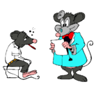 Dibujo Doctor y paciente ratón pintado por facu1098