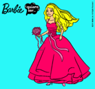 Dibujo Barbie vestida de novia pintado por marisa75