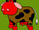 Dibujo Vaca pensativa pintado por babas