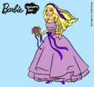 Dibujo Barbie vestida de novia pintado por matipati