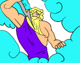 Dibujo Dios Zeus pintado por juanitocelie