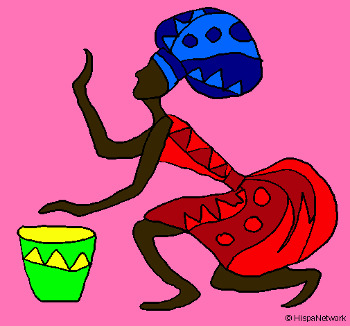 Dibujo Mujer con tambor pintado por dany_miley