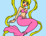 Dibujo Sirena con perlas pintado por eli10