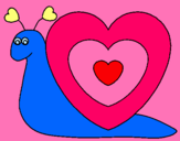 Dibujo Caracol corazón pintado por mimli