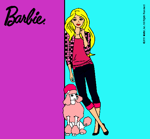 Barbie con cazadora de cuadros