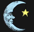 Dibujo Luna y estrella pintado por yeidel