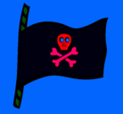 Dibujo Bandera pirata pintado por tghytyh