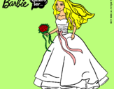 Dibujo Barbie vestida de novia pintado por alis6