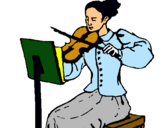 Dibujo Dama violinista pintado por javiervega