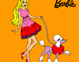 Dibujo Barbie paseando a su mascota pintado por ADRI