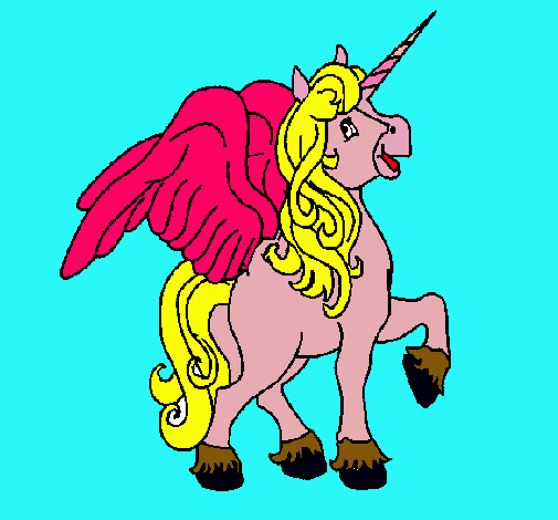 Dibujo Unicornio con alas pintado por marci02