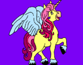 Dibujo Unicornio con alas pintado por montsita