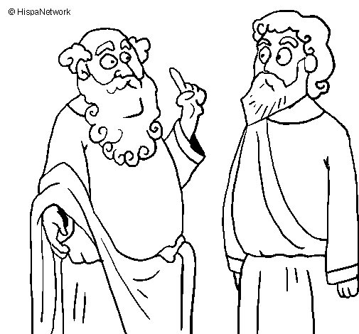Dibujo Sócrates y Platón pintado por fernandp