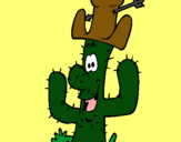 Dibujo Cactus con sombrero pintado por TRISTAN