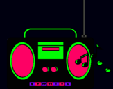 Dibujo Radio cassette 2 pintado por hallie