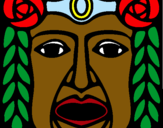 Dibujo Máscara Maya pintado por Adelpho