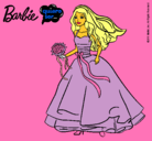 Dibujo Barbie vestida de novia pintado por poseidonia