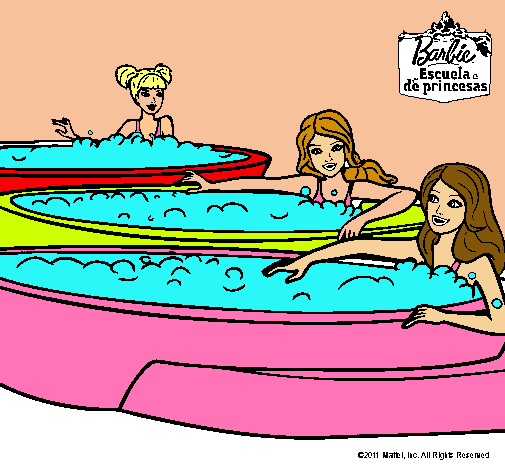 Barbie y sus amigas en el jacuzzi