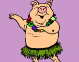 Dibujo Cerdo hawaiano pintado por nayitaa311